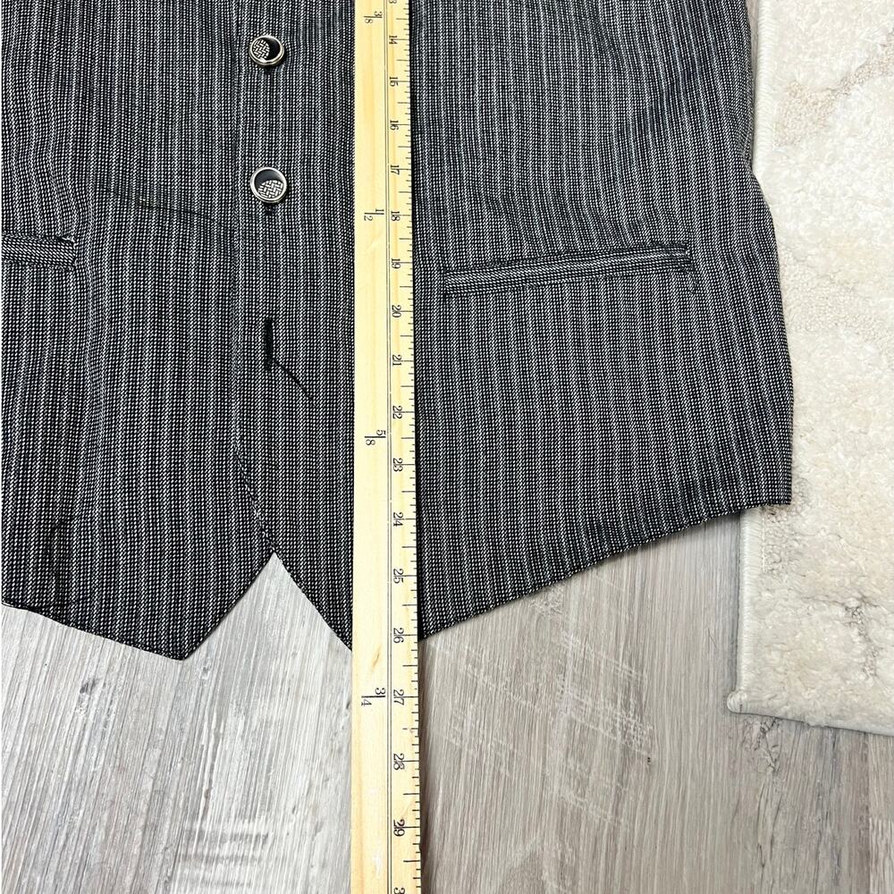 Y2K Old Money Gray Tailored Vest Men’s M Preppy Office Siren Smart Layering - Picture 11 of 11